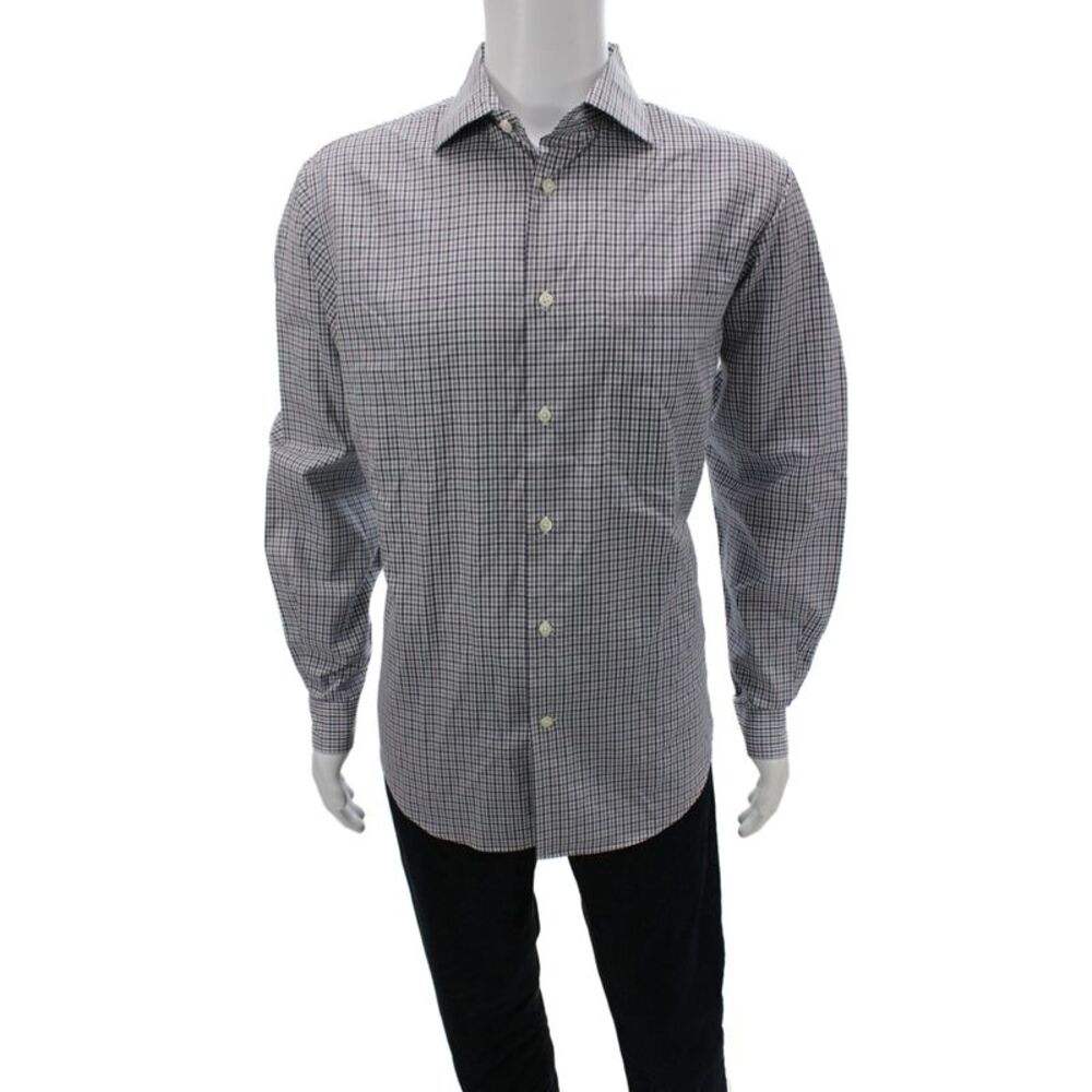 The Men's Store at Bloomingdale's Mens Plaid Shirt Multi Colored Size Large